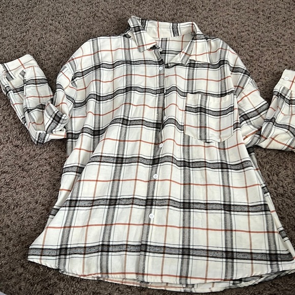 SHEIN Tops - Shein White Flannel